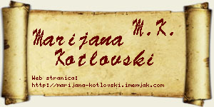 Marijana Kotlovski vizit kartica